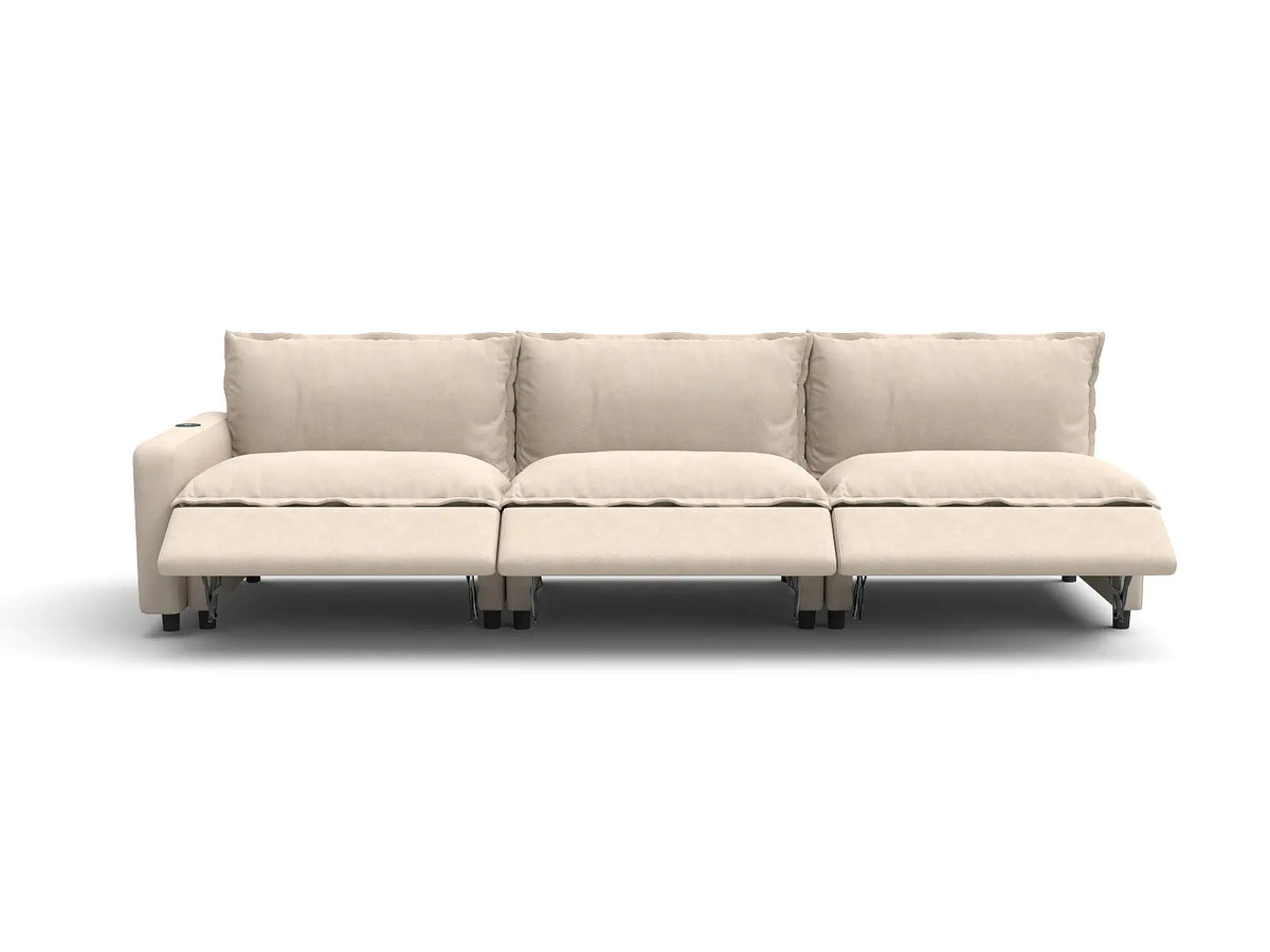 3 Piece Beige Linen Home Living Couch Sectionals 3 Seater 3
