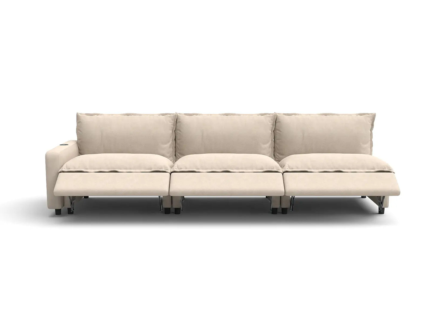 3 Piece Beige Linen Home Living Couch Sectionals 3 Seater 3