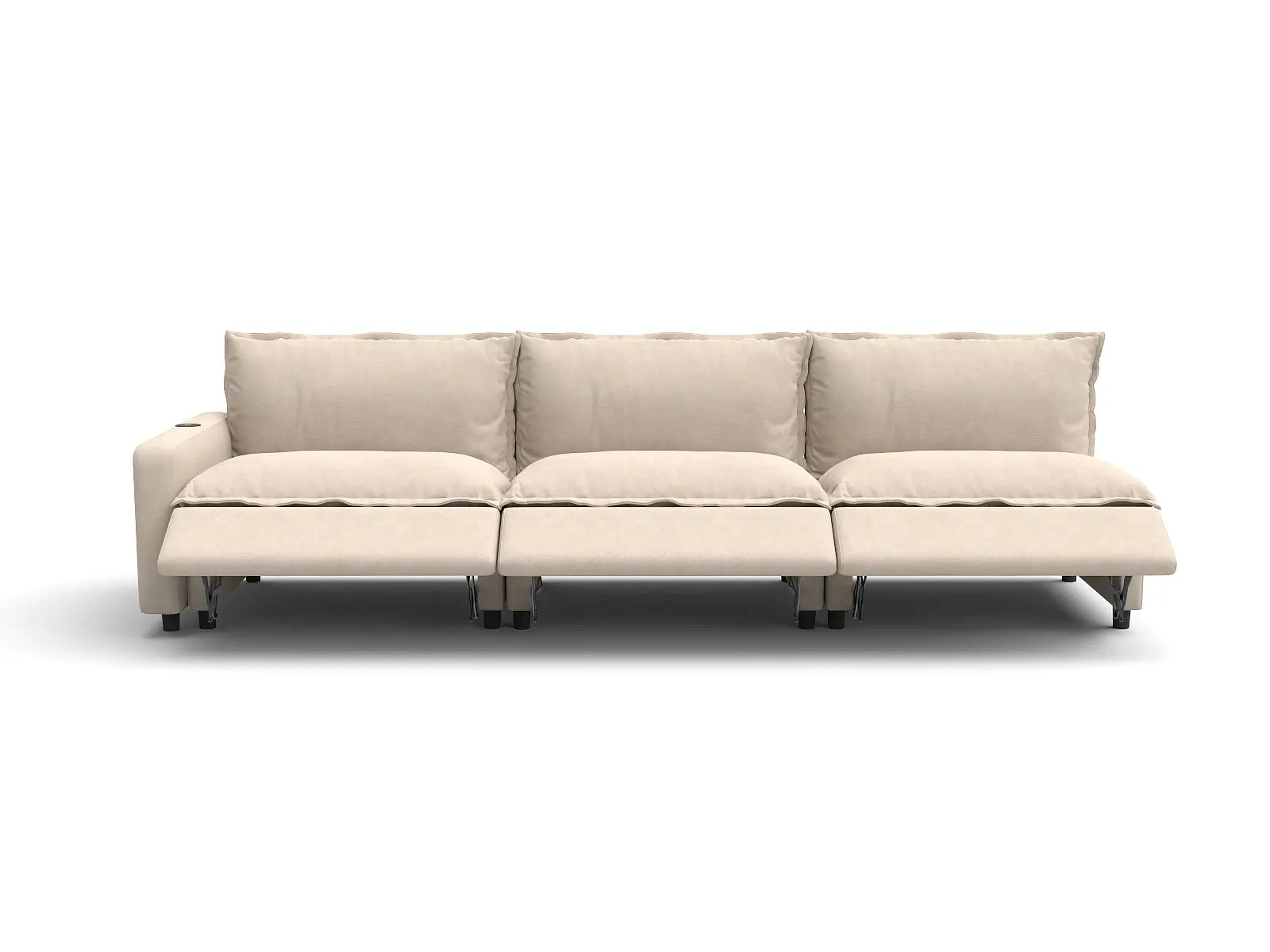 3 Piece Beige Linen Home Living Couch Sectionals 3 Seater 3