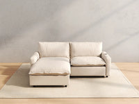 3 Piece Beige Linen Rental Friendly Chaise Sectionals 2 Seater with 1 Ottoman 4