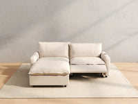 3 Piece Beige Linen Rental Friendly Chaise Sectionals 2 Seater with 1 Ottoman 5