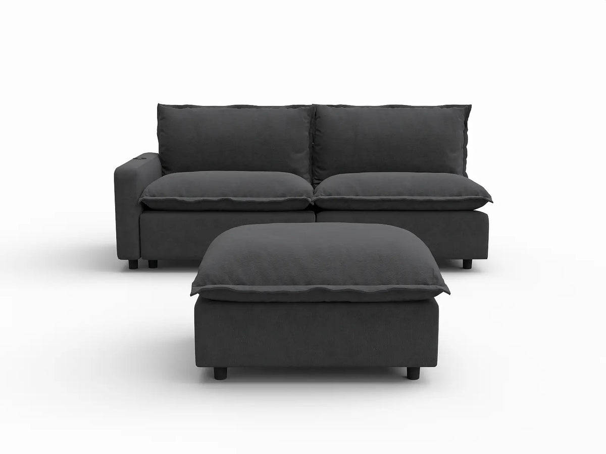 3 Piece Grey Linen Home Living Chaise Sectionals 2 Seater with 1 Ottoman 2 b38295f1 fe88 40e4 a09b 7af6db9d4e49