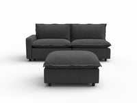 3 Piece Grey Linen Home Living Chaise Sectionals 2 Seater with 1 Ottoman 2 b38295f1 fe88 40e4 a09b 7af6db9d4e49