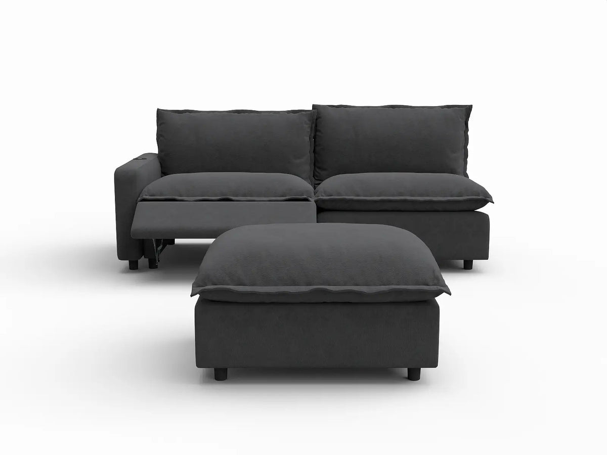 3 Piece Grey Linen Home Living Chaise Sectionals 2 Seater with 1 Ottoman 3 17734e6e 6089 466c b799 1bd542252b09