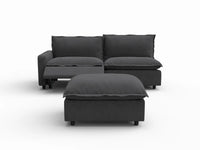 3 Piece Grey Linen Home Living Chaise Sectionals 2 Seater with 1 Ottoman 3 17734e6e 6089 466c b799 1bd542252b09