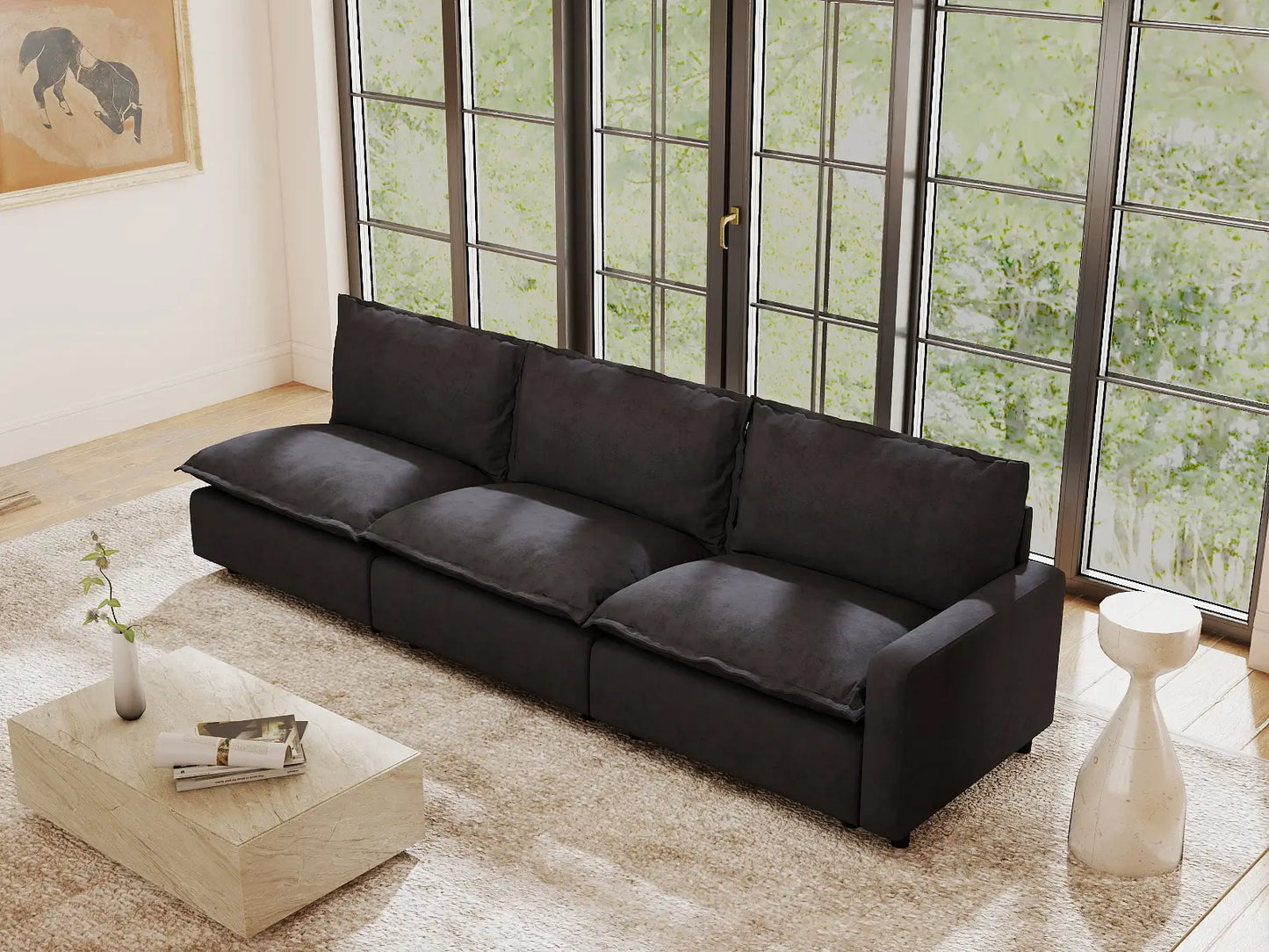 3 Piece Grey Linen Home Living Couch Sectionals 3 Seater 1 26b46459 a42a 4a23 9d3a 4c256d0dc447