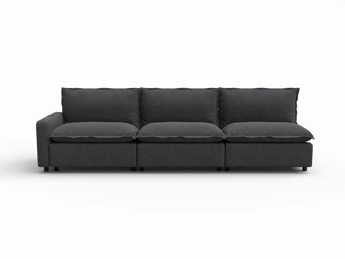 3 Piece Grey Linen Home Living Couch Sectionals 3 Seater 2