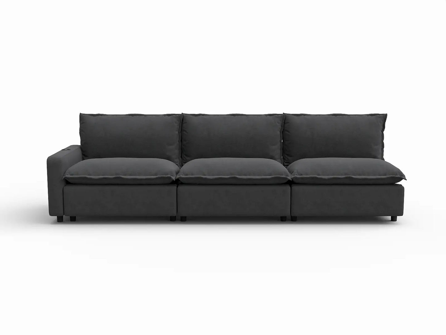 3 Piece Grey Linen Home Living Couch Sectionals 3 Seater 2