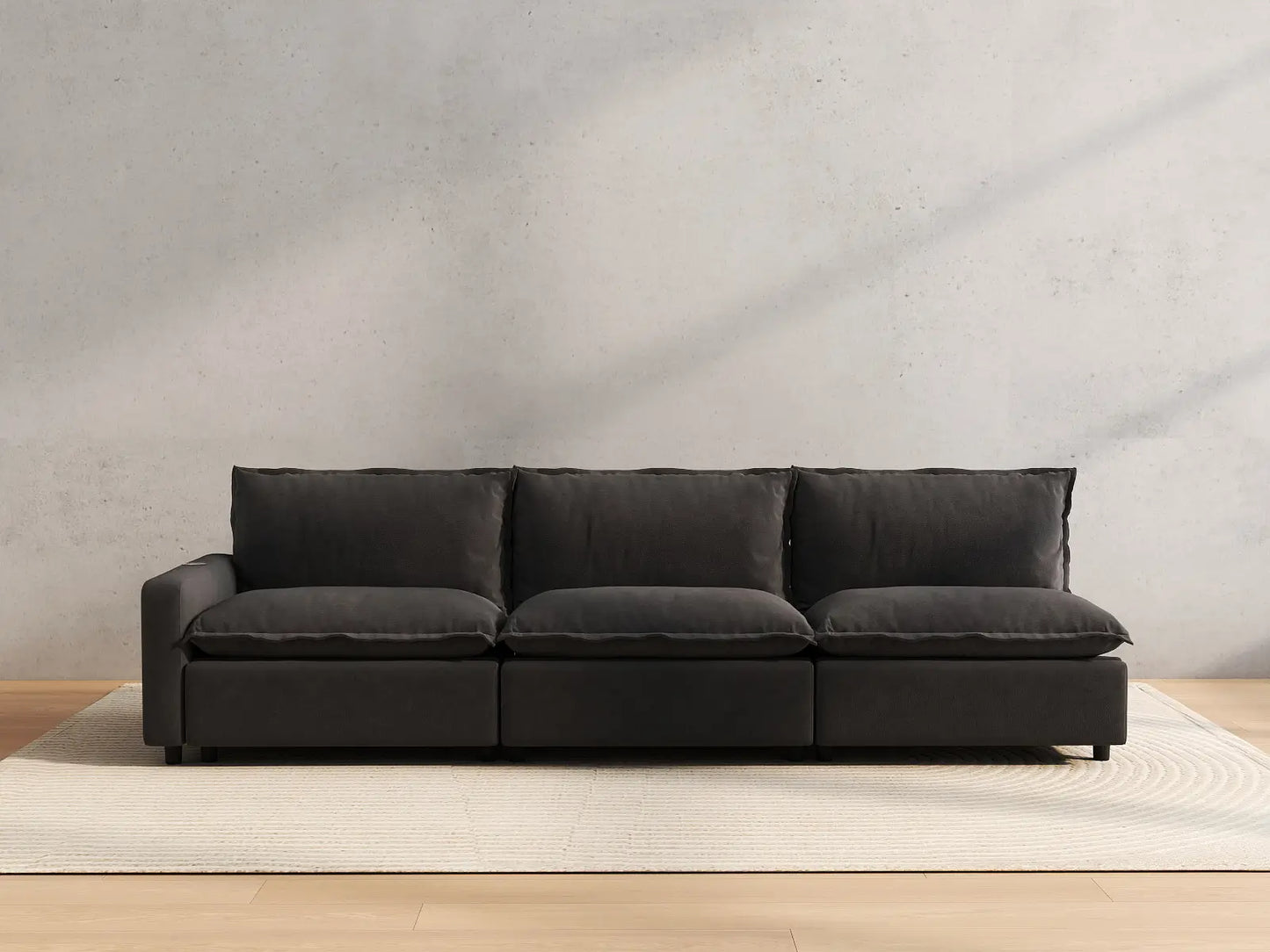 3 Piece Grey Linen Home Living Couch Sectionals 3 Seater 4