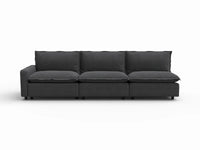 3 Piece Grey Linen Small Space Couch Sectionals 3 Seater 2