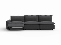 3 Piece Grey Linen Small Space Couch Sectionals 3 Seater 3