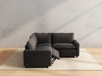 3 Piece Grey Linen Small Space V Shaped Sectionals 3 Seater 5