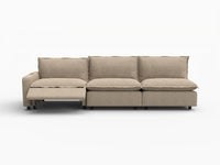 3 Piece Khaki Linen Condo Furniture Couch Sectionals 3 Seater 3