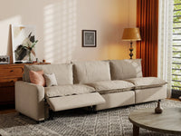 3 Piece Khaki Linen Condo Furniture Couch Sectionals 3 Seater 7