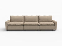 3 Piece Khaki Linen Corner Space Couch Sectionals 3 Seater 2