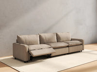 3 Piece Khaki Linen Corner Space Couch Sectionals 3 Seater 6