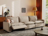 3 Piece Khaki Linen Corner Space Couch Sectionals 3 Seater 7