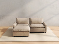 3 Piece Khaki Linen Family Centric Chaise Sectionals 2 Seater with 1 Ottoman 4