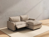 3 Piece Khaki Linen Family Centric Chaise Sectionals 2 Seater with 1 Ottoman 6