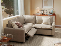 3 Piece Khaki Linen Modern Farmhouse V Shaped Sectionals 3 Seater 7