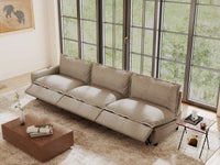 3 Piece Khaki Linen Small Apartment Couch Sectionals 3 Seater 1