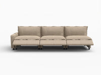 3 Piece Khaki Linen Small Apartment Couch Sectionals 3 Seater 3