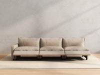3 Piece Khaki Linen Small Apartment Couch Sectionals 3 Seater 5