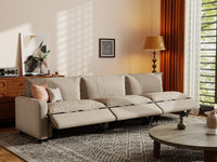 3 Piece Khaki Linen Small Apartment Couch Sectionals 3 Seater 7