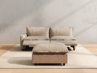 3 Piece Khaki Linen Small Space Chaise Sectionals 2 Seater with 1 Ottoman 6
