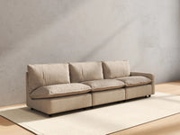 3 Piece Khaki Linen Small Space Couch Sectionals 3 Seater 4