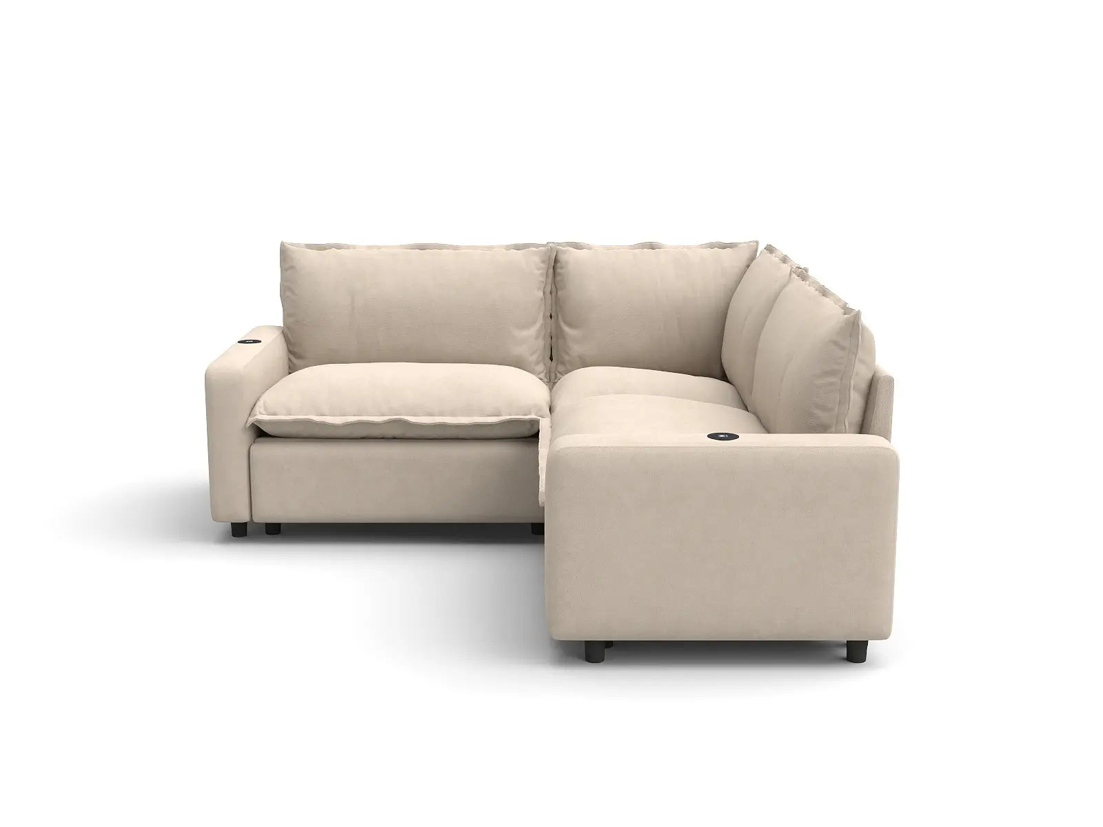 Modular Cero Reclining Sectional | 3-Piece Beige Linen Grand Estate V-Shaped Sectionals 3-Seater