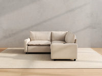 Modular Cero Reclining Sectionals | 3-Piece Beige Linen Grand Estate V-Shaped Sectionals 3-Seater