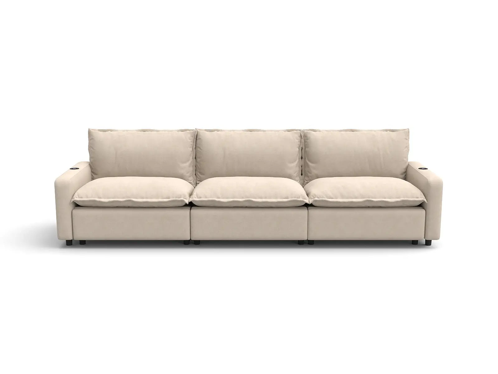 Modular Cero Reclining Sectional Couch | 3-Piece Beige Linen Home Living Couch Sectionals 3-Seater