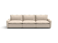 Modular Cero Reclining Sectional Couch | 3-Piece Beige Linen Home Living Couch Sectionals 3-Seater