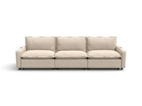 Modular Cero Sectional Couch with Recliner | 3-Piece Beige Linen Home Living Couch Sectionals 3-Seater