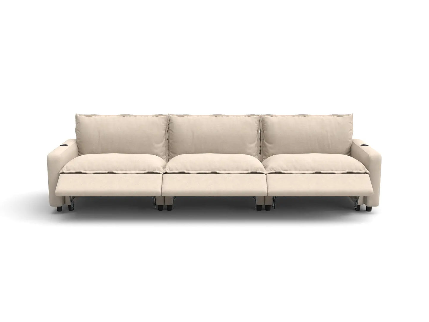 Modular Cero Reclining Sectional Couch | 3-Piece Beige Linen Home Living Couch Sectionals 3-Seater