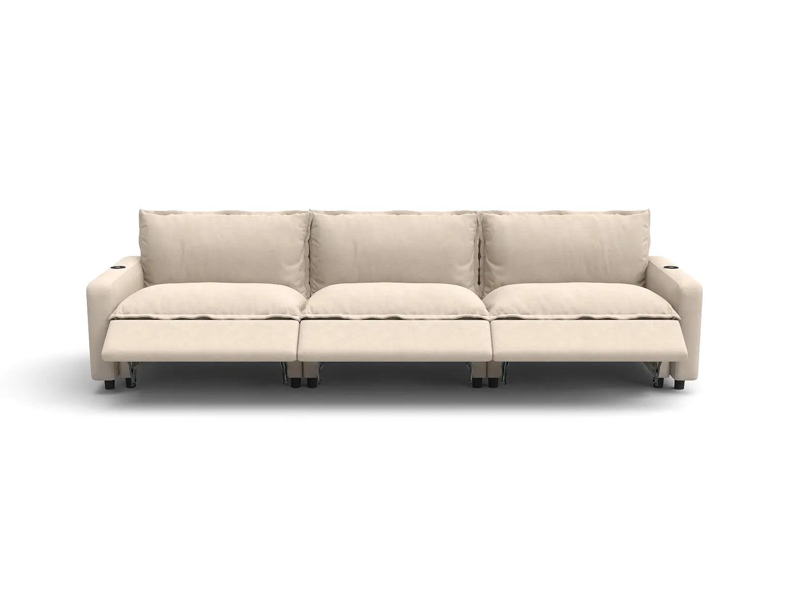 Modular Cero Reclining Sectional Couch | 3-Piece Beige Linen Home Living Couch Sectionals 3-Seater