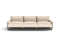 Modular Cero Reclining Sectional Couch | 3-Piece Beige Linen Home Living Couch Sectionals 3-Seater