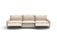 Modular Cero Sectional Couch with Recliner | 3-Piece Beige Linen Home Living Couch Sectionals 3-Seater
