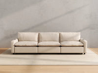 Modular Cero Sectional Couch with Recliner | 3-Piece Beige Linen Home Living Couch Sectionals 3-Seater