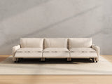 Modular Cero Reclining Sectional Couch | 3-Piece Beige Linen Home Living Couch Sectionals 3-Seater