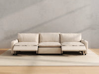Modular Cero Sectional Couch with Recliner | 3-Piece Beige Linen Home Living Couch Sectionals 3-Seater