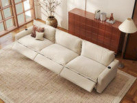 Modular Cero Reclining Sectional Couch | 3-Piece Beige Linen Home Living Couch Sectionals 3-Seater