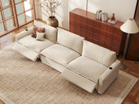 Modular Cero Sectional Couch with Recliner | 3-Piece Beige Linen Home Living Couch Sectionals 3-Seater