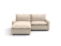Modular Cero Modular Sectionals | 3-Piece Beige Linen Small Space Chaise Sectionals 2-Seater with 1-Ottoman