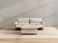 Modular Cero Reclining Sectionals | 3-Piece Beige Linen Small Space Chaise Sectionals 2-Seater with 1-Ottoman