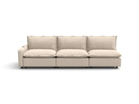 Modular Cero Reclining Sectionals | 3-Piece Beige Linen Small Space Couch Sectionals 3-Seater