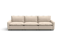 Modular Cero Modular Sectionals | 3-Piece Beige Linen Small Space Couch Sectionals 3-Seater