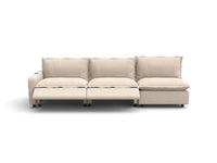 Modular Cero Reclining Sectionals | 3-Piece Beige Linen Small Space Couch Sectionals 3-Seater