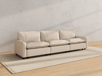 Modular Cero Modular Sectionals | 3-Piece Beige Linen Small Space Couch Sectionals 3-Seater